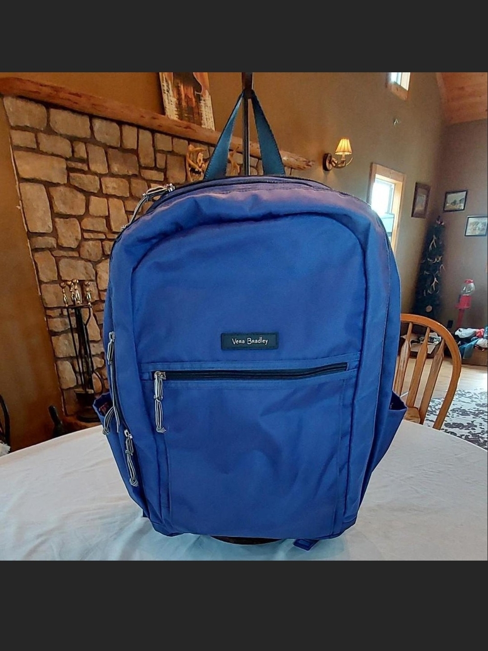 Vera Bradley Lighten Up Grand Backpack Solid Purple Laptop Bag Excellent Cond